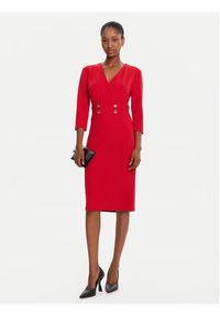 Rinascimento Sukienka koktajlowa CFC0126151003 Czerwony Slim Fit. Kolor: czerwony. Materiał: syntetyk. Styl: wizytowy