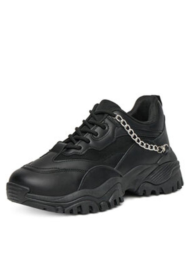 DeeZee Sneakersy NF142 Czarny. Kolor: czarny. Materiał: skóra
