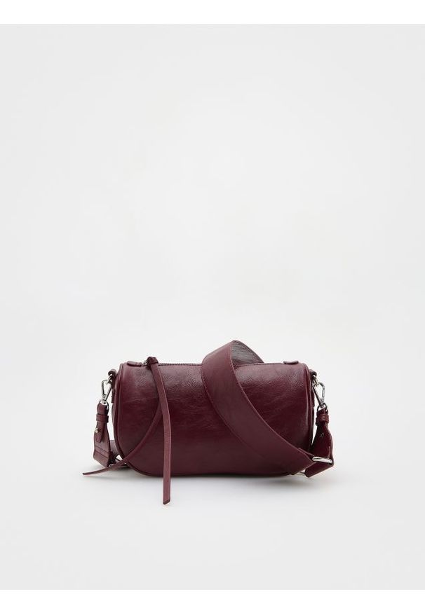 Reserved - Torebka crossbody - karminowy. Kolor: czerwony. Materiał: skórzane