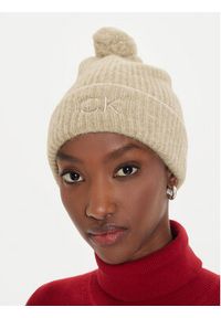 Calvin Klein Czapka Embroidery Airy K60K612586 Beżowy. Kolor: beżowy. Materiał: wełna #3