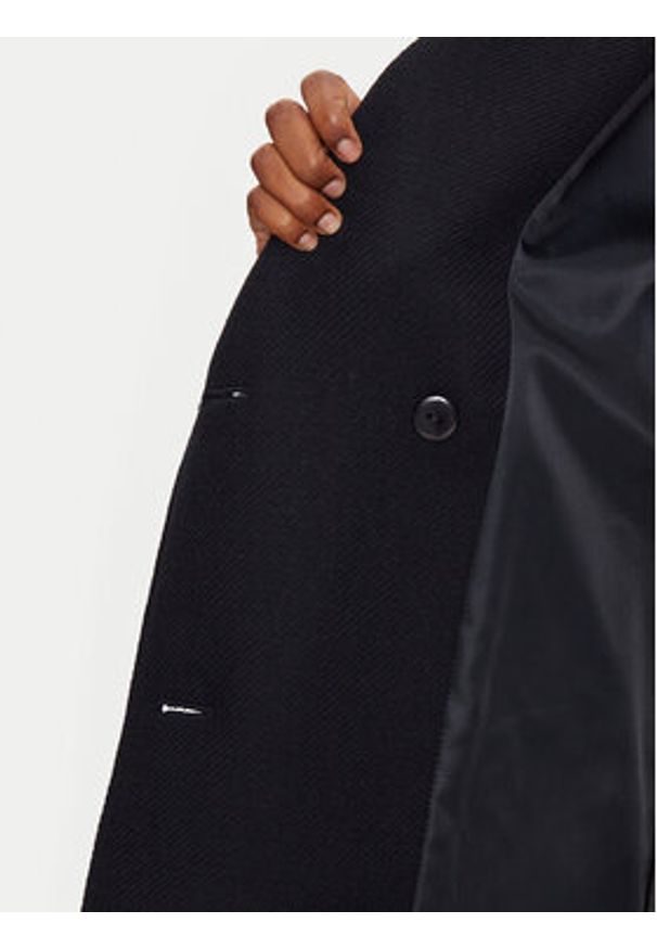 Morgan Płaszcz wełniany 242-GDINE Granatowy Regular Fit. Kolor: niebieski. Materiał: wełna, syntetyk