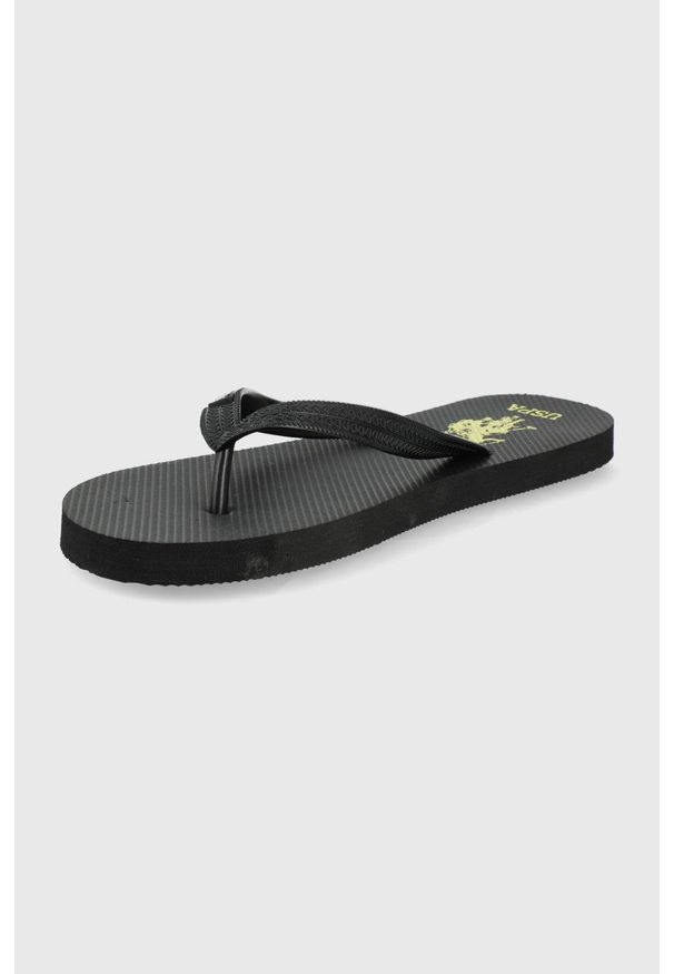 U.S. Polo Assn. japonki męskie kolor czarny. Kolor: czarny. Materiał: materiał. Obcas: na obcasie. Wysokość obcasa: niski