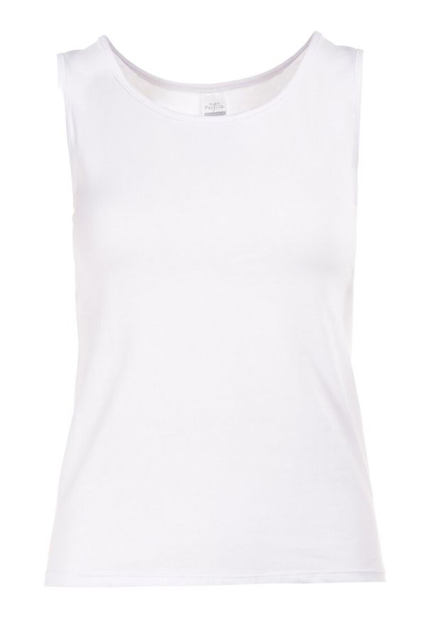 Born2be - Biały Top Bawełniany Artiope. Kolor: biały. Materiał: bawełna. Długość rękawa: na ramiączkach. Wzór: jednolity, gładki. Styl: klasyczny