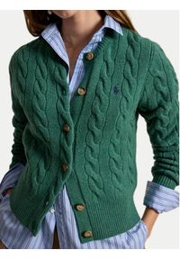 Polo Ralph Lauren Kardigan 211972104502 Zielony Regular Fit. Typ kołnierza: polo. Kolor: zielony. Materiał: wełna #2