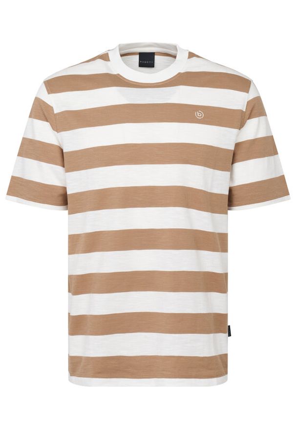 Bugatti T-Shirt 8350-75022C Beżowy Regular Fit. Kolor: beżowy. Materiał: bawełna