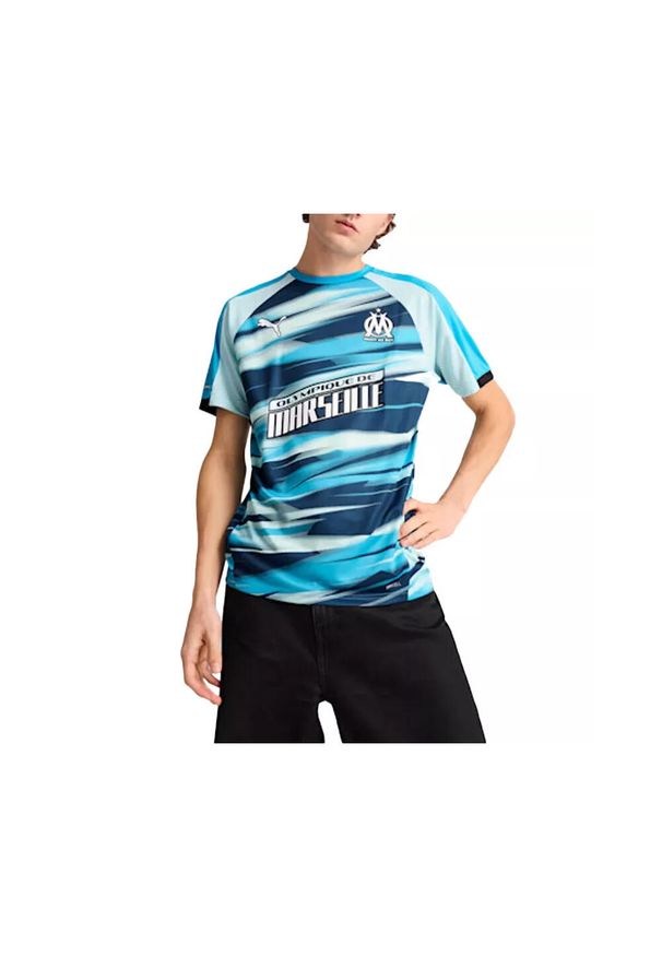 Puma - Maillot Faster OM 2024/25. Kolor: czarny, niebieski, wielokolorowy. Sport: piłka nożna