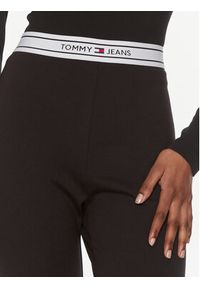 Tommy Jeans Legginsy Logo DW0DW17770 Czarny Slim Fit. Kolor: czarny. Materiał: wiskoza, syntetyk