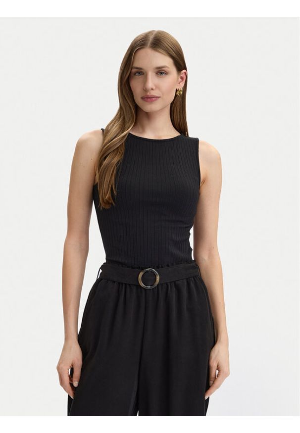 Vero Moda Top Ruby 10342997 Czarny Slim Fit. Kolor: czarny. Materiał: bawełna