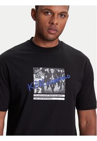 Karl Lagerfeld - KARL LAGERFELD T-Shirt 755143 553225 Czarny Regular Fit. Typ kołnierza: dekolt w karo. Kolor: czarny. Materiał: bawełna #5