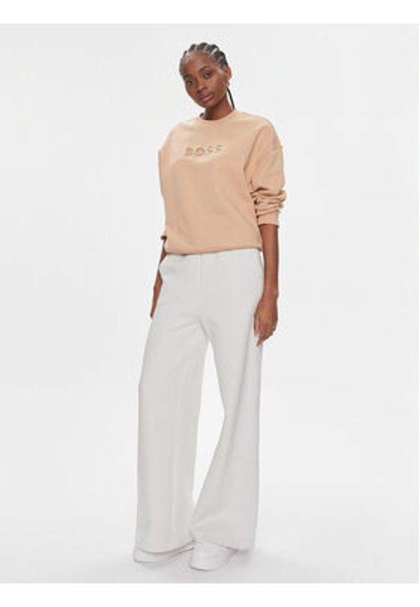 BOSS - Boss Bluza Econa 50508499 Beżowy Relaxed Fit. Kolor: beżowy. Materiał: bawełna