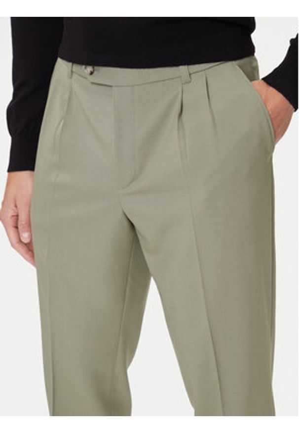 BOSS Spodnie materiałowe C-Perin-DPL 50545822 Zielony Tapered Fit. Kolor: zielony. Materiał: wełna