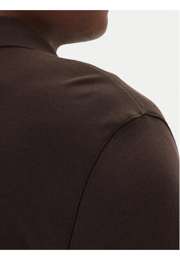 Calvin Klein Polo LV040EM909 Brązowy Regular Fit. Typ kołnierza: polo. Kolor: brązowy. Materiał: bawełna