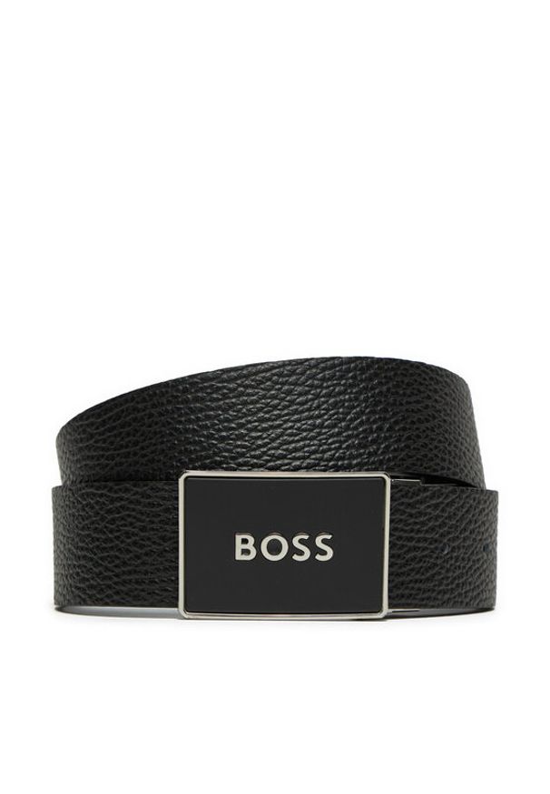 BOSS - Boss Pasek Męski Icon 50529690 Czarny. Kolor: czarny. Materiał: skóra