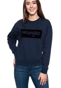 Wrangler - BLUZA WRANGLER HIGH RIB RETRO SWEAT NAVY W6N0HA114. Kolor: niebieski. Styl: retro #4