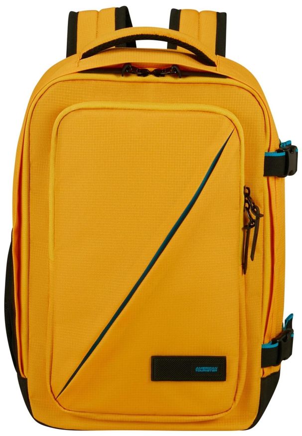 AMERICAN TOURISTER - Plecak American Tourister Take2Cabin S do Ryanair żółty. Kolor: żółty. Materiał: materiał. Styl: klasyczny