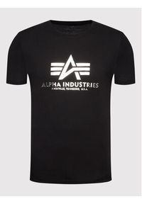 Alpha Industries T-Shirt Basic Foll Print 100501FP Czarny Regular Fit. Kolor: czarny. Materiał: bawełna. Wzór: nadruk #4
