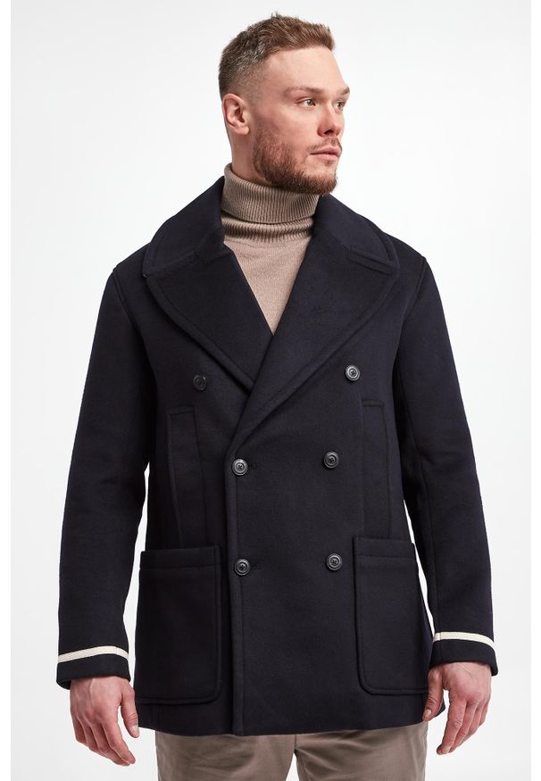 Emporio Armani - Płaszcz męski wełniany EMPORIO ARMANI. Materiał: wełna