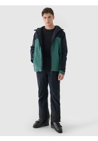 4f - 4F Spodnie narciarskie z szelkami membrana 5000 męskie - czarne XXL. Kolor: czarny. Materiał: tkanina, dzianina, materiał. Wzór: gładki. Sezon: zima. Sport: narciarstwo #2