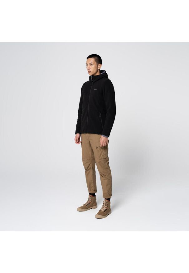 quechua - Polar turystyczny męski Quechua NH500 Warm. Typ kołnierza: kaptur. Kolor: czarny. Materiał: poliester, elastan, materiał, polar. Sport: turystyka piesza