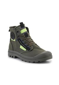 Buty do chodzenia unisex Palladium Pampa HI Recraft. Wysokość cholewki: za kostkę. Zapięcie: sznurówki. Kolor: zielony. Materiał: materiał, syntetyk, tkanina. Szerokość cholewki: normalna. Sport: turystyka piesza