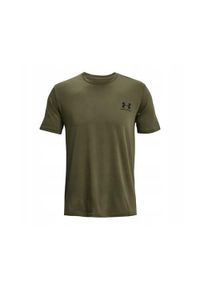 Koszulka sportowa męska Under Armour Sportstyle Left Chest SS. Kolor: zielony. Długość rękawa: krótki rękaw. Długość: krótkie. Sport: bieganie