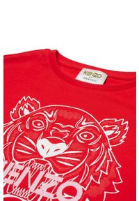 Kenzo kids - Kenzo Kids T-shirt dziecięcy kolor czerwony. Okazja: na co dzień. Kolor: czerwony. Wzór: nadruk. Styl: casual