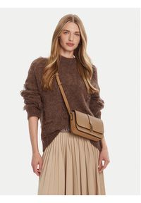 TOMMY HILFIGER - Tommy Hilfiger Torebka Th Libre Flap Crossover AW0AW17723 Brązowy. Kolor: brązowy. Materiał: skórzane