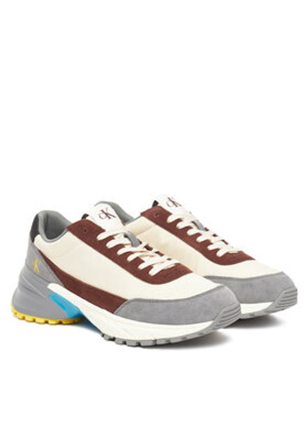 Calvin Klein Jeans Sneakersy Hike Runner Casual Ny-Su YM0YM01292 Beżowy. Okazja: na co dzień. Kolor: beżowy. Materiał: skóra