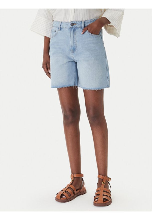 Eleh Szorty jeansowe EL123 Niebieski Regular Fit. Kolor: niebieski. Materiał: bawełna