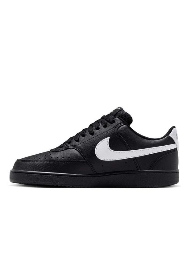 Nike - Buty na co dzień męskie NIKE COURT VISION eko skóra. Okazja: na co dzień. Kolor: czarny, wielokolorowy, biały. Materiał: skóra. Model: Nike Court. Sport: turystyka piesza