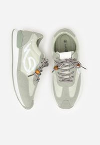 Born2be - Zielone Sneakersy z Geometrycznym Wzorem Prisnore. Okazja: na co dzień. Kolor: zielony. Materiał: jeans. Wzór: geometria #5