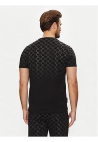 Karl Lagerfeld - KARL LAGERFELD T-Shirt 755099 551251 Czarny Regular Fit. Typ kołnierza: dekolt w karo. Kolor: czarny. Materiał: bawełna