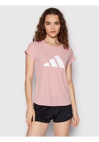 Adidas - adidas Koszulka techniczna 3-Stripes HB6281 Różowy Regular Fit. Kolor: różowy. Materiał: syntetyk
