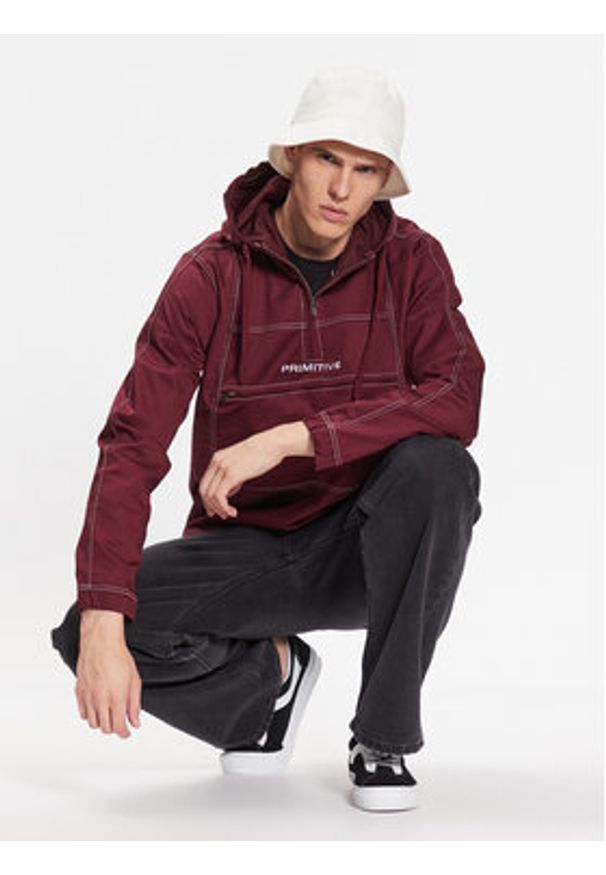 Primitive Kurtka anorak Concord PA123106 Bordowy Regular Fit. Kolor: czerwony. Materiał: bawełna