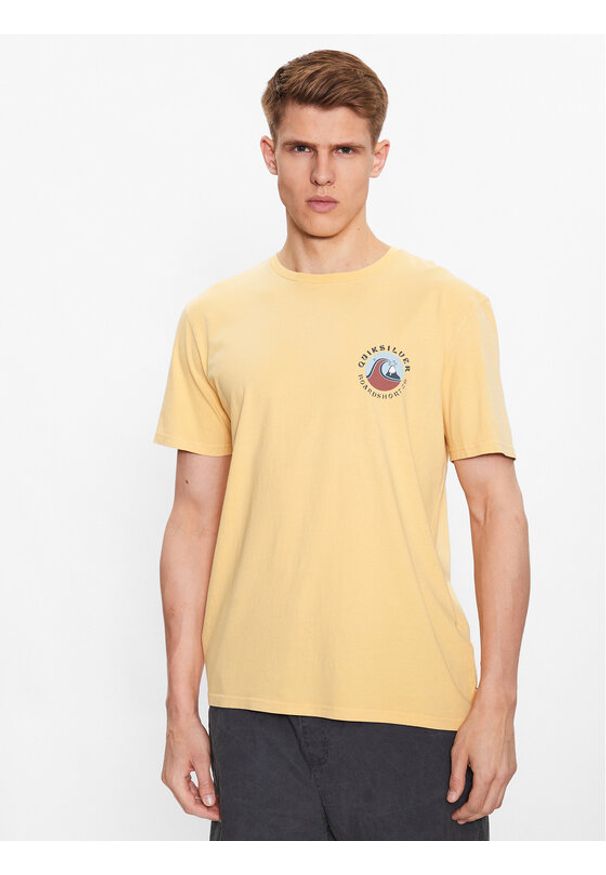 Quiksilver T-Shirt Qs Bubble Stamp EQYZT07258 Żółty Regular Fit. Kolor: żółty. Materiał: bawełna