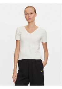 4f - 4F T-Shirt 4FWAW24TTSHF1649 Écru Slim Fit. Materiał: bawełna
