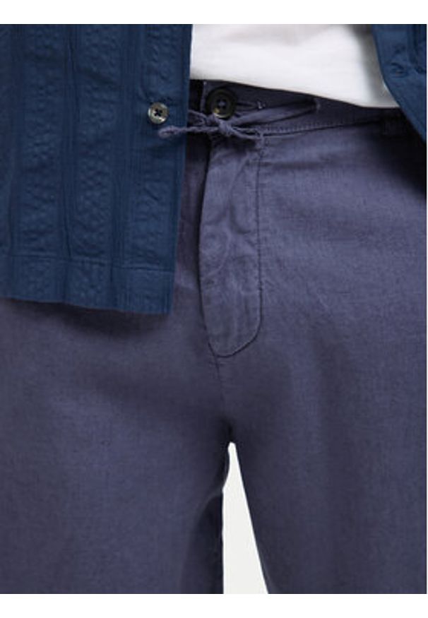 Selected Homme Szorty materiałowe 16097541 Fioletowy Loose Fit. Kolor: fioletowy. Materiał: len