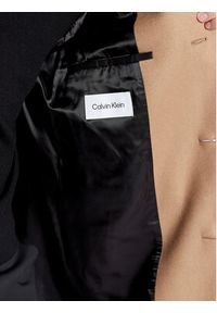 Calvin Klein Płaszcz przejściowy K10K110462 Brązowy Regular Fit. Kolor: brązowy. Materiał: wełna #2
