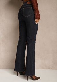 Renee - Niebieskie Jeansy Flare High Waist Salinnava. Okazja: na imprezę, na randkę, na co dzień. Stan: podwyższony. Kolor: niebieski. Styl: retro, casual, klasyczny