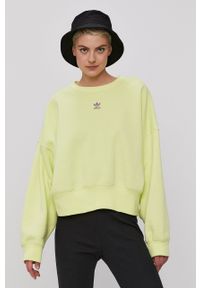 adidas Originals Bluza damska gładka. Kolor: żółty. Wzór: gładki #1