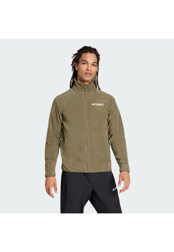 Adidas - Kurtka Multi Essentials Full-Zip Fleece. Kolor: beżowy. Materiał: polar, materiał