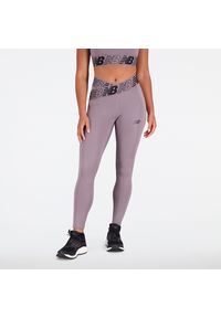 Legginsy damskie New Balance WP21177ZNC – fioletowe. Stan: podwyższony. Kolor: fioletowy. Materiał: materiał. Sport: fitness