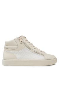 Calvin Klein Sneakersy High Top Lace Up W/Zip Mono HM0HM01046 Beżowy. Kolor: beżowy. Materiał: skóra