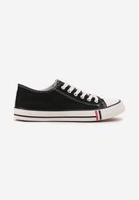 Born2be - Czarno-Białe Trampki z Niską Cholewką Lileva. Okazja: na co dzień. Wysokość cholewki: przed kostkę. Kolor: czarny. Materiał: jeans. Szerokość cholewki: normalna. Styl: casual #6