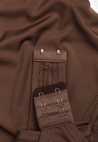 Born2be - Brązowe Body z Wiskozą i Kopertowym Dekoltem Candletree. Okazja: na co dzień. Kolor: brązowy. Materiał: wiskoza. Wzór: aplikacja. Styl: casual, elegancki #8