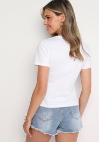 Born2be - Biały T-shirt z Bawełny z Nadrukiem Pantery Yelfea. Okazja: na co dzień. Kolor: biały. Materiał: bawełna. Wzór: nadruk, motyw zwierzęcy. Styl: casual, elegancki #6