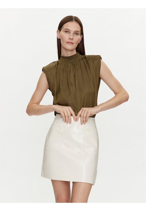 Morgan Bluzka 241-OFLIP Khaki Regular Fit. Kolor: brązowy. Materiał: syntetyk