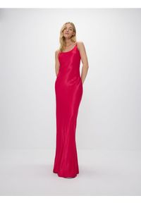 Reserved - Satynowa sukienka maxi z wiskozy - fuksja. Kolor: różowy. Materiał: satyna, wiskoza. Długość: maxi #1