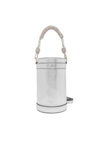 Pinko - PINKO Torebka Mini Bucket Manico 25-26 PLTT 105910 Srebrny. Kolor: srebrny. Materiał: skórzane