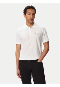 Karl Lagerfeld - KARL LAGERFELD Polo 745025 563224 Biały Regular Fit. Typ kołnierza: polo. Kolor: biały. Materiał: bawełna #1